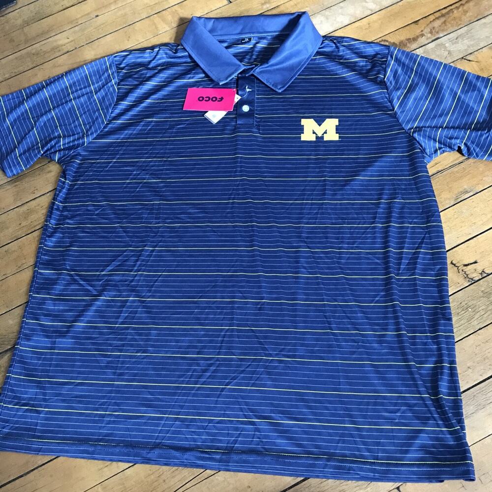 FOCO NCAA College Team Logo Polyester Polo‎ Short Sleeve Shirt XX-Large